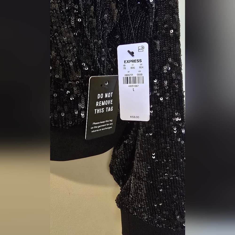 NWT Size L Sequin Bomber Jacket for The Holidays! - Picture 3 of 4